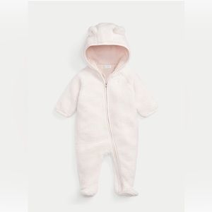 NWT Ralph Lauren Teddy Ear Fleece Bunting 9M